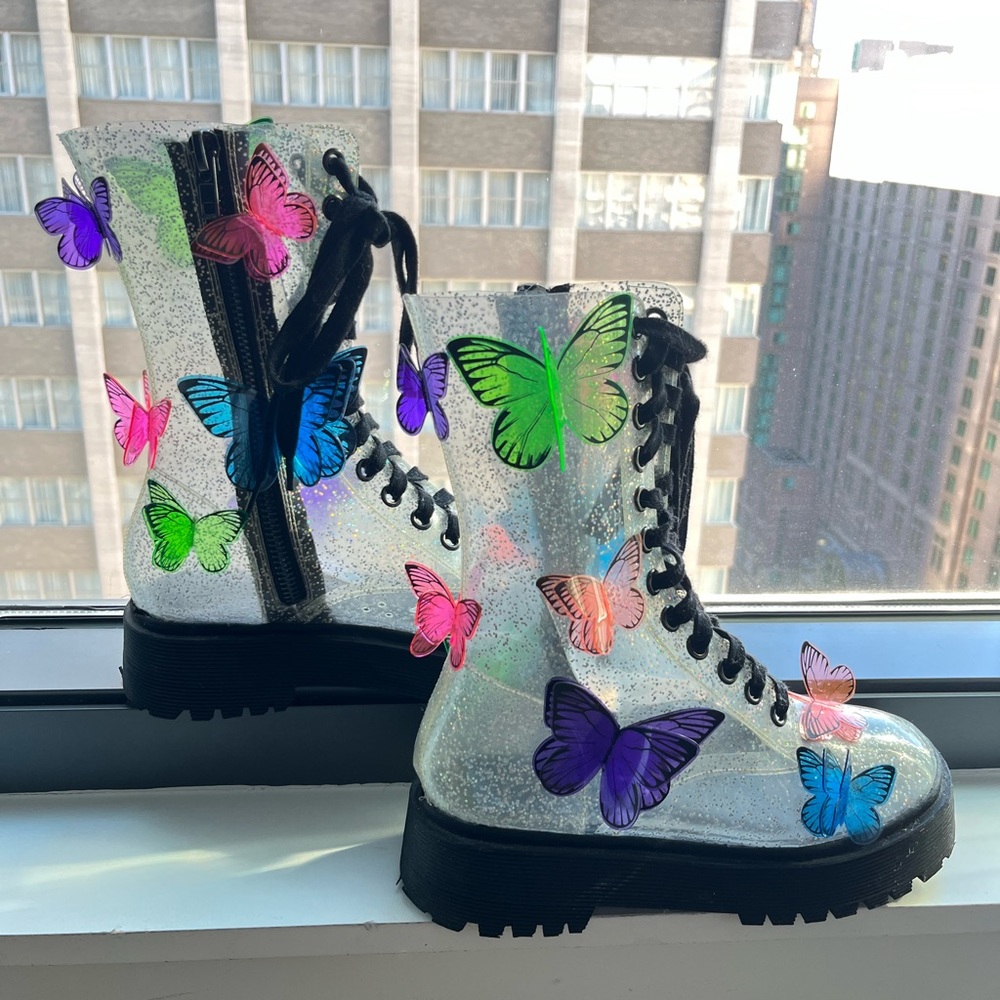 Dolls Kill Butterfly Boots🦋🌈